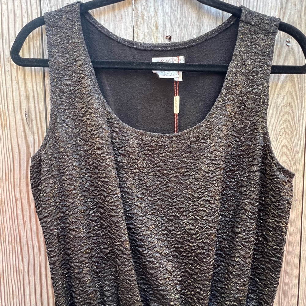 NWT MSSP Black Gold Sleeveless Dress Sz Large - Picture 3 of 8